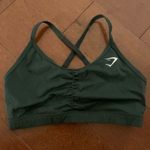 Gymshark Obsidian Green Ruched Training Bra